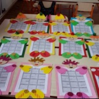 okul öncesınde kağit işler, duvar süsü ,davetiye kartları ,suluboya  çalişması (5184)