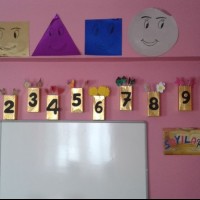 okul öncesınde kağit işler, duvar süsü ,davetiye kartları ,suluboya  çalişması (5247)