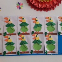 okul öncesınde kağit işler, duvar süsü ,davetiye kartları ,suluboya  çalişması (5257)