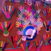 okul öncesınde kağit işler, duvar süsü ,davetiye kartları ,suluboya  çalişması (5259)