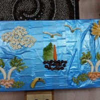 okul öncesınde kağit işler, duvar süsü ,davetiye kartları ,suluboya  çalişması (5276)