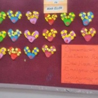 okul öncesınde kağit işler, duvar süsü ,davetiye kartları ,suluboya  çalişması (5278)