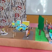 okul öncesınde kağit işler, duvar süsü ,davetiye kartları ,suluboya  çalişması (5281)