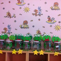 okul öncesınde kağit işler, duvar süsü ,davetiye kartları ,suluboya  çalişması (5290)