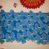 okul öncesınde kağit işler, duvar süsü ,davetiye kartları ,suluboya  çalişması (5329)