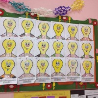 okul öncesınde kağit işler, duvar süsü ,davetiye kartları ,suluboya  çalişması (5347)