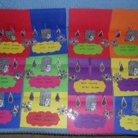 okul öncesınde kağit işler, duvar süsü ,davetiye kartları ,suluboya  çalişması (5352)