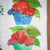 okul öncesınde kağit işler, duvar süsü ,davetiye kartları ,suluboya  çalişması (5362)