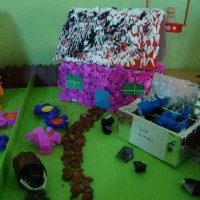 okul öncesınde kağit işler, duvar süsü ,davetiye kartları ,suluboya  çalişması (5364)