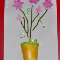 okul öncesınde kağit işler, duvar süsü ,davetiye kartları ,suluboya  çalişması (5375)