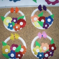 okul öncesınde kağit işler, duvar süsü ,davetiye kartları ,suluboya  çalişması (5411)