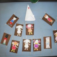 okul öncesınde kağit işler, duvar süsü ,davetiye kartları ,suluboya  çalişması (5412)