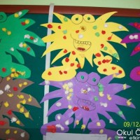 okul öncesınde kağit işler, duvar süsü ,davetiye kartları ,suluboya  çalişması (5441)