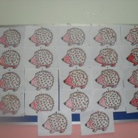 okul öncesınde kağit işler, duvar süsü ,davetiye kartları ,suluboya  çalişması (5461)