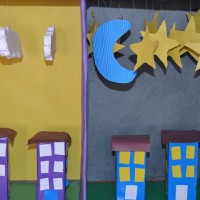 okul öncesınde kağit işler, duvar süsü ,davetiye kartları ,suluboya  çalişması (5471)