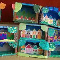 okul öncesınde kağit işler, duvar süsü ,davetiye kartları ,suluboya  çalişması (5476)