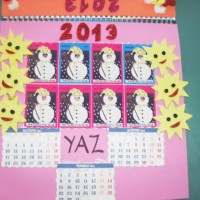 okul öncesınde kağit işler, duvar süsü ,davetiye kartları ,suluboya  çalişması (5492)