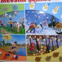 okul öncesınde kağit işler, duvar süsü ,davetiye kartları ,suluboya  çalişması (5500)