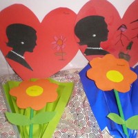 okul öncesınde kağit işler, duvar süsü ,davetiye kartları ,suluboya  çalişması (5501)