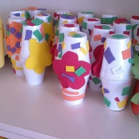 okul öncesınde kağit işler, duvar süsü ,davetiye kartları ,suluboya  çalişması (5505)