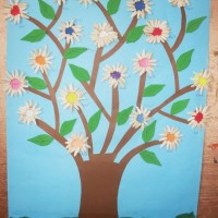 okul öncesınde kağit işler, duvar süsü ,davetiye kartları ,suluboya  çalişması (5536)