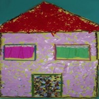 okul öncesınde kağit işler, duvar süsü ,davetiye kartları ,suluboya  çalişması (5554)