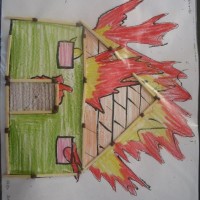 okul öncesınde kağit işler, duvar süsü ,davetiye kartları ,suluboya  çalişması (5561)