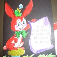 okul öncesınde kağit işler, duvar süsü ,davetiye kartları ,suluboya  çalişması (5569)