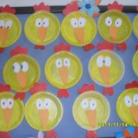 okul öncesınde kağit işler, duvar süsü ,davetiye kartları ,suluboya  çalişması (5572)