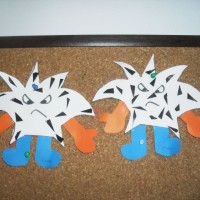 okul öncesınde kağit işler, duvar süsü ,davetiye kartları ,suluboya  çalişması (5577)