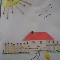 okul öncesınde kağit işler, duvar süsü ,davetiye kartları ,suluboya  çalişması (5584)