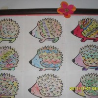 okul öncesınde kağit işler, duvar süsü ,davetiye kartları ,suluboya  çalişması (5604)