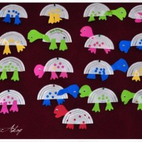 okul öncesınde kağit işler, duvar süsü ,davetiye kartları ,suluboya  çalişması (5616)