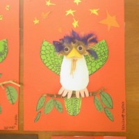 okul öncesınde kağit işler, duvar süsü ,davetiye kartları ,suluboya  çalişması (5622)