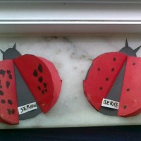 okul öncesınde kağit işler, duvar süsü ,davetiye kartları ,suluboya  çalişması (5647)