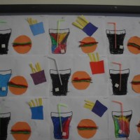 okul öncesınde kağit işler, duvar süsü ,davetiye kartları ,suluboya  çalişması (5651)