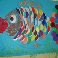 okul öncesınde kağit işler, duvar süsü ,davetiye kartları ,suluboya  çalişması (5665)