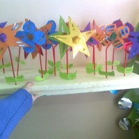 okul öncesınde kağit işler, duvar süsü ,davetiye kartları ,suluboya  çalişması (5673)