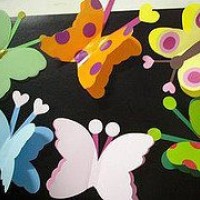 okul öncesınde kağit işler, duvar süsü ,davetiye kartları ,suluboya  çalişması (5680)