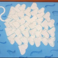 okul öncesınde kağit işler, duvar süsü ,davetiye kartları ,suluboya  çalişması (5681)