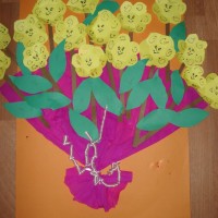 okul öncesınde kağit işler, duvar süsü ,davetiye kartları ,suluboya  çalişması (5691)