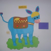 okul öncesınde kağit işler, duvar süsü ,davetiye kartları ,suluboya  çalişması (5693)