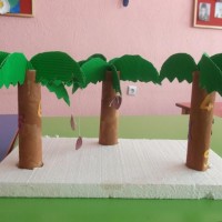 okul öncesınde kağit işler, duvar süsü ,davetiye kartları ,suluboya  çalişması (5699)