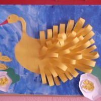 okul öncesınde kağit işler, duvar süsü ,davetiye kartları ,suluboya  çalişması (5702)