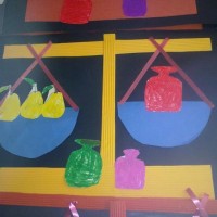 okul öncesınde kağit işler, duvar süsü ,davetiye kartları ,suluboya  çalişması (5712)