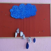 okul öncesınde kağit işler, duvar süsü ,davetiye kartları ,suluboya  çalişması (5714)