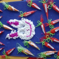 okul öncesınde kağit işler, duvar süsü ,davetiye kartları ,suluboya  çalişması (5727)