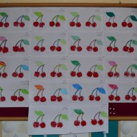 okul öncesınde kağit işler, duvar süsü ,davetiye kartları ,suluboya  çalişması (5728)