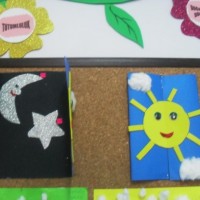 okul öncesınde kağit işler, duvar süsü ,davetiye kartları ,suluboya  çalişması (5730)