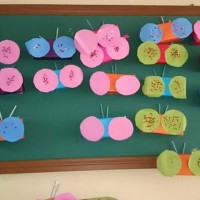 okul öncesınde kağit işler, duvar süsü ,davetiye kartları ,suluboya  çalişması (5738)